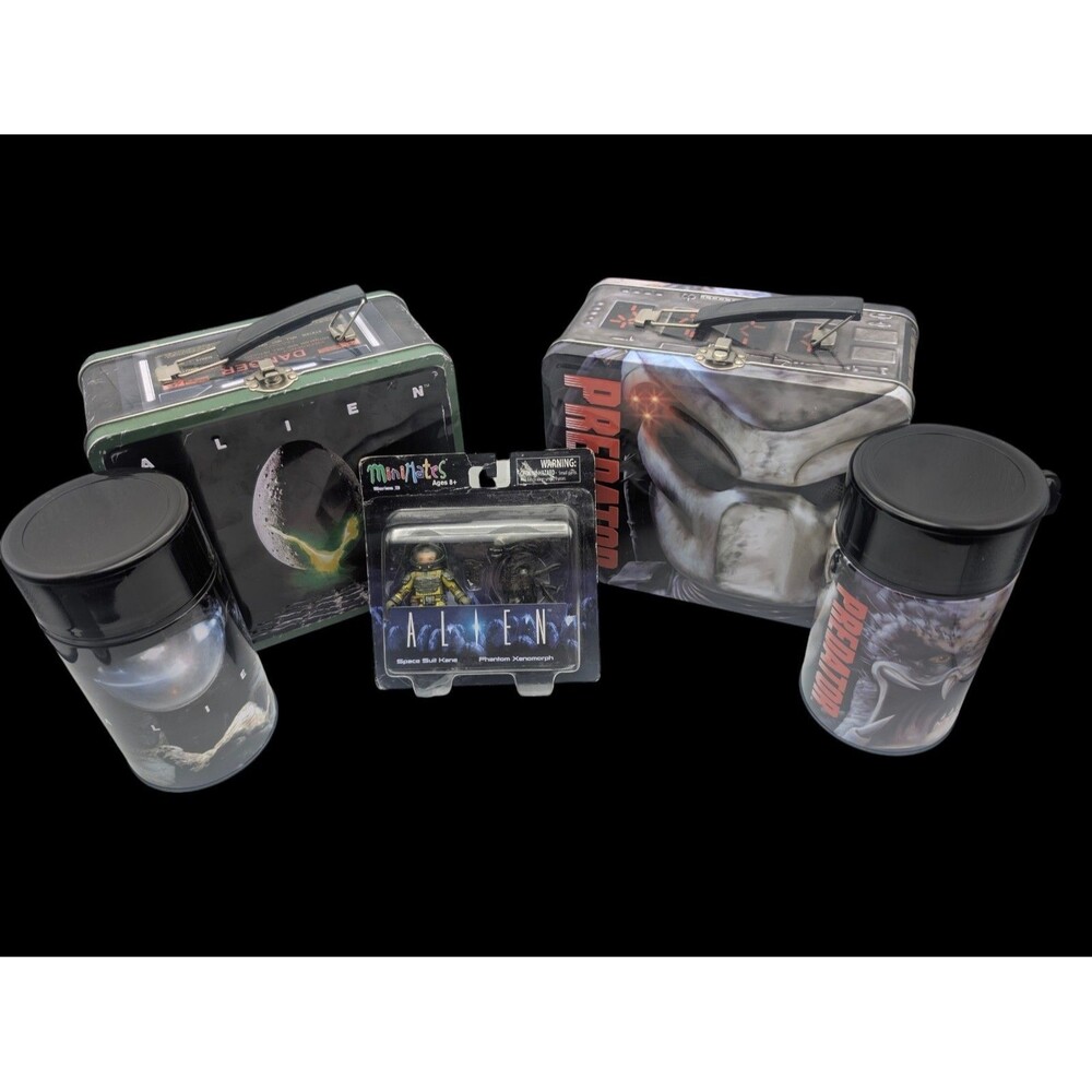 Aliens Predator Tin Lunch Box Thermos Lot Diamond Select Minimates Figure PX